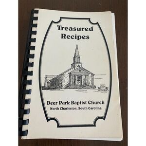 Vintage Treasured Recipes Deer Park‎ Baptist Church Spiral Bound Cookbook